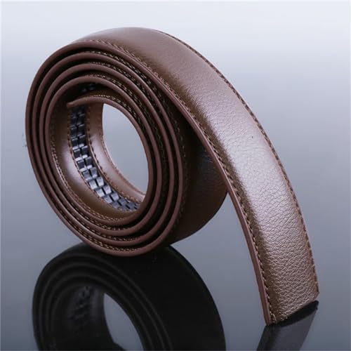 Simple Men's Pu Leather Ratchet Sliding Replacment No Buckle Belts Straps For Men(brown)3
