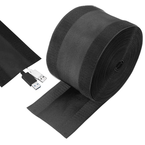 Gaine de câble pour tapis et moquette de bureau noire amovible