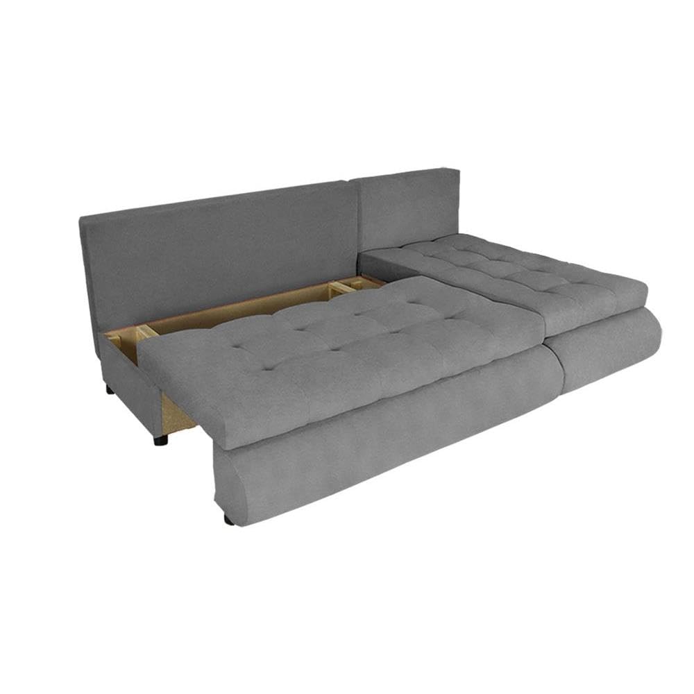 NELA Ecksofa 199x143x80cm Grau Wohnzimmer Couch Schlafsofa
