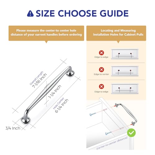 Image of Ravinte 5 Pack 6-1 /4 Inch Polished Chrome Kitchen Cabinet Handles Solid Zinc Alloy Cabinet Pulls Cupboard & Drawer Handles