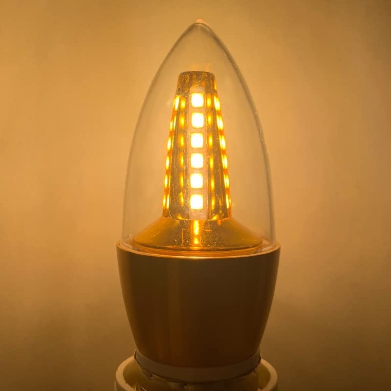 Luz del hogar 20 unids/lote bombilla de vela LED dorado/plateado E14 tornillo maíz luz araña de cristal fuente de luz(Tri-colour,E14 Golden-C 7W)
