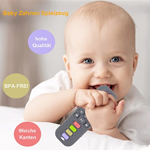 2 Stück Baby Beißring Silikon Kauspielzeug Zähne Spielzeug, Fernbedienung Weich Beißspielzeug Baby Teether für 3-18 Monaten, Beruhigt Babys Wundes Zahnfleisch – Bild 4