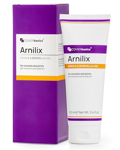 COVERbasics Arnilix Gel fuerte 98% de alta concentración de árnica y boswellia para masaje de la piel de músculos y articulaciones