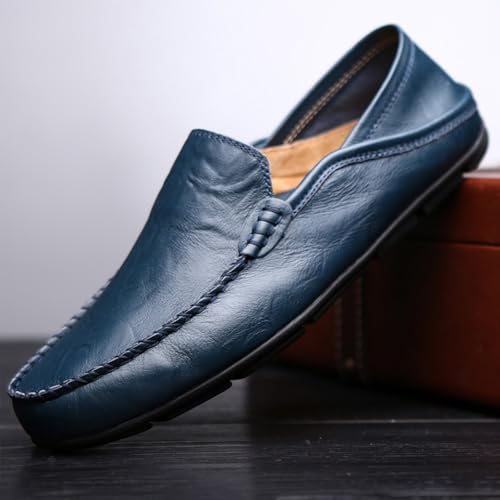 Image of Go Tour Men's Premium Genuine Leather Casual Slip on Loafers Breathable Driving Shoes Fashion Slipper