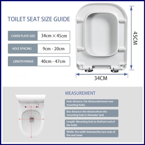 Abattant WC carré blanc à fermeture douce et clipsable 34 cm - 3