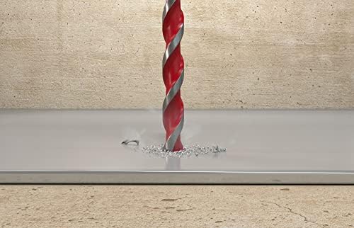 fischer 561643 D-U Hex Universal Drill Bit, 6mm, 6/60/100, for Brick / Wood / Tiles / Plastics / Steel / Concrete, Red / Silver