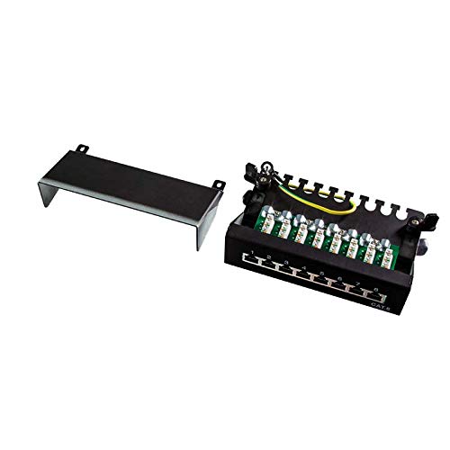 Patch panel Cat.6 Logilink de 8 puertos blindado en color negro para pared 4