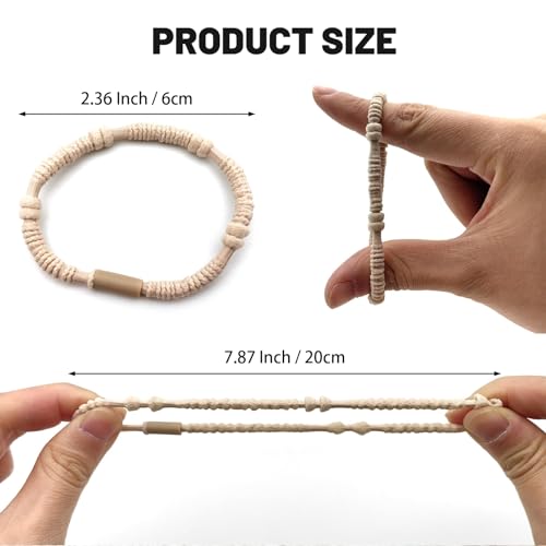 Hebterrka 24 Teiliges Boho Armband Haargummi Set,Boho Haarbänder Zopf Haarbänder,Pferdeschwanz Halter mit 6 Farben und 4 Stilvollen Designs für Damen