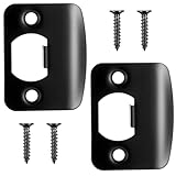 2PCS Door Strike Plate Spacer with Screws, Universal Door Latch Plate, Durable Stainless Steel Doors Striker Plates to Fix Doors Won’t Stay Closed, Block Access to Latch