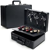 MoyRetty Professional Barber Case Portable Aluminum Organizer for Hair Stylists & Pet Groomers Hairdresser Tool Metal Buckle Box Organizer Traveling Suitcase (Simple)