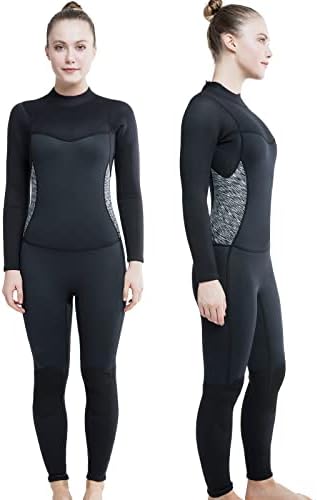 FLEXEL Womens Wetsuit Full Body 3mm, Wet Suits for Women in Cold Water Plus Size, Neoprene Scuba Diving Suit Long Sleeve for Surfing Swimming Snorkeling