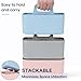 Multiuse Caddy Organizer with Handle, Portable Divided Plastic Tote Bin - Art Craft, Stationary Pen Marker Crayons, Makeup Hair Supplies Storage - Bathroom, Classroom, Dorm, Office, Desk Holder - Blue