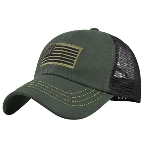 LinRim Gorra niño 1 año bordado estrella algodón gorra de béisbol sombrero camionero sombrero ajustable gorra Che Cap, Verde militar., Talla única