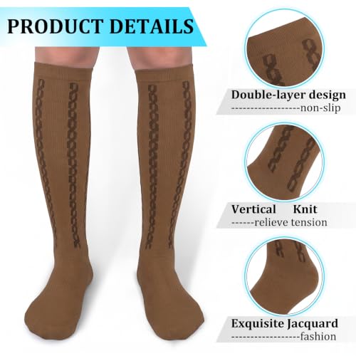 Image of 30-40mmHg Medical Graduated Compression Socks for Women&Men Circulation-Compression Stockings-Knee High Socks for Support,Hiking,Running