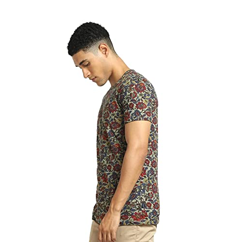 Image of JACK & JONES Men's Cotton Printed Slim Fit Crew Neck T-Shirt