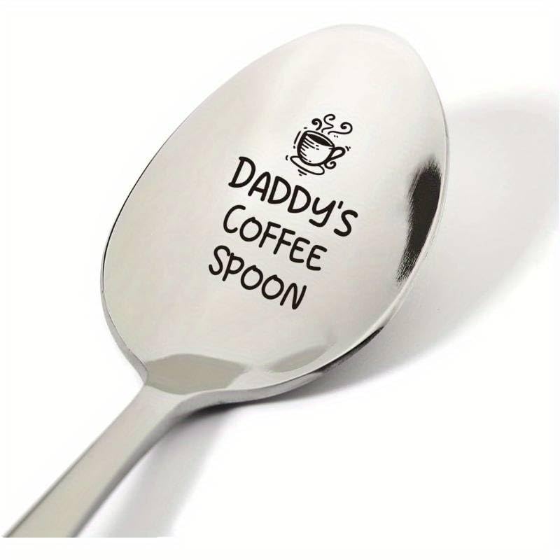 Fathers Day Coffee Gift for Daddy Dad Thoughtful Gift for Daddy Coffee Gifts Idea for Dad's Birthday Laser Etched Latte Spoon Cheap Gift idea for HIm