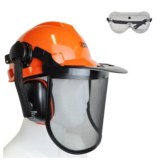 Safety Helmet with Ear Defenders & Visor
