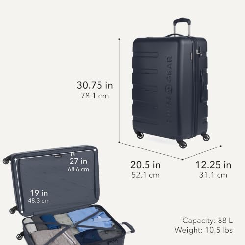 Image of SwissGear 7366 Hardside Expandable Luggage with Spinner Wheels, Navy, 2-Piece Set (Weekender /27), 7366 Hardside Expandable Luggage With Spinner Wheels