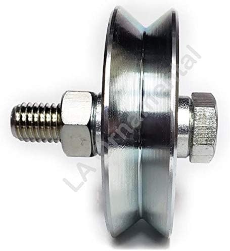 3" Steel Single Bearing V Groove Wheel Without Bracket Sliding Driveway Gate 100.80, Silver