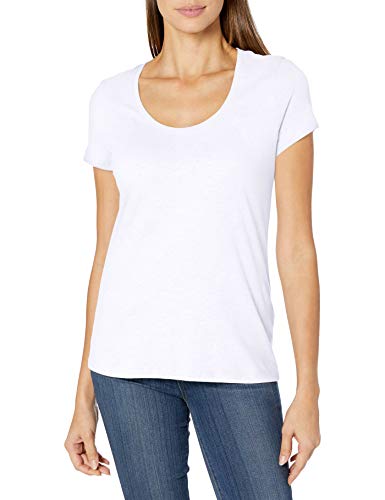 Nautica Womens Easy Comfort Scoop Neck Supersoft 100% Cotton Solid T-Shirt T Shirt, Bright White, Medium Us #TOP5
