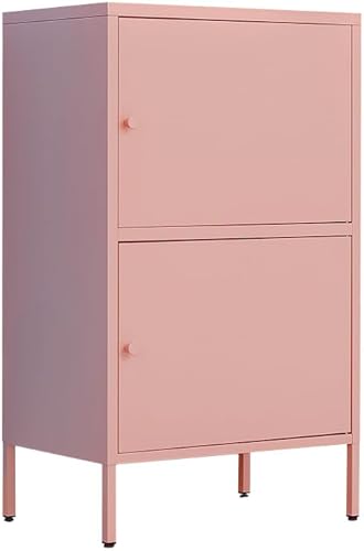 Fumedo Armario de almacenamiento de metal de 2 puertas, organizador de pie para dormitorio, sala de estar, hogar, hotel, oficina, garaje, cocina