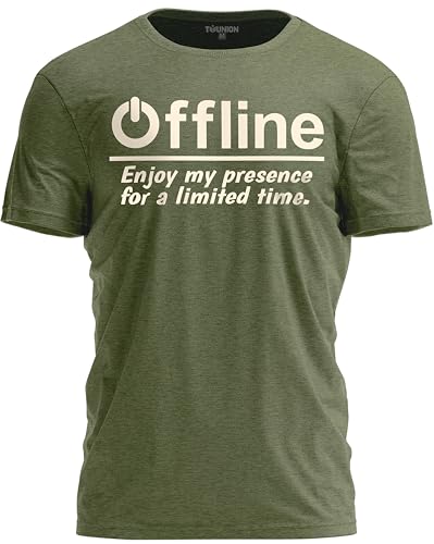 Product Image of the TeeUnion Funny Gamer T-Shirt | Offline Mode Gaming Shirt - Back to School Gift Military Green