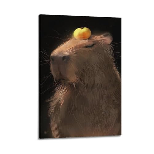 Poster animal capybara WIZIGM tableau sur toile deco moderne 20x30cm