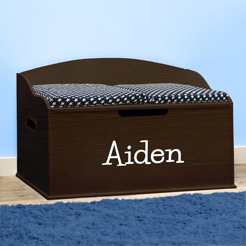 DIBSIES Personalized Creative Wonders Toy Box, Signature Series for Boys, 30 x 19.25 x 18 inches, Soft-Close Lid (Espresso)