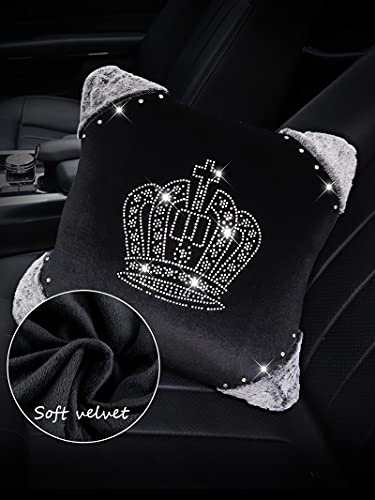 Accessoire de voiture haut de gamme rose oreiller couronne double usage - 7