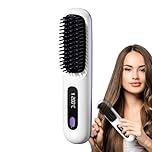 Heated Brush | 3-Temp Anti-Scald Rechargeable Styler - Thermal Styling Electric Hair Brush | for Women Long Short Straightening Curling Home Office Salon Travel Outdoor