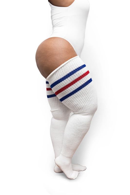 Image of Thunda Thighs Plus Size Thigh High Socks, Over the Knee High Boot Stockings Leg Warmers, Extra Long & Thick Socks