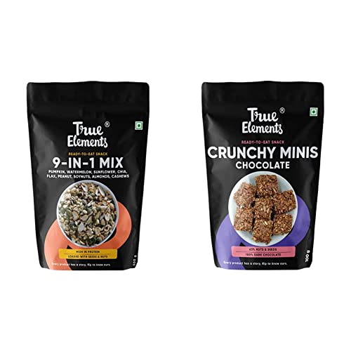 Image of True Elements 9 in 1 seeds mix 250g and Dark Chocolate Minis 100g