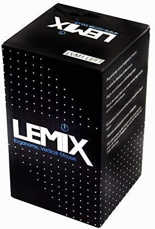 Lemix (LVM1L) Ergonomic Left Handed Mouse (Vertical/Upright) with Carrying Pouch and Non Kinking Wire