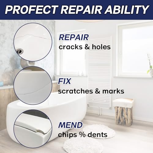Tub Repair Kit, Shower Repair Kit, Super Strong and Waterproof Fiberglass Repair Kit, Sink Repaik Kit for Tub, Tile, Sink, Ceramic, Scratches, Cracks, Chips, Holes on Porcelain (XBG-003) - Image 3