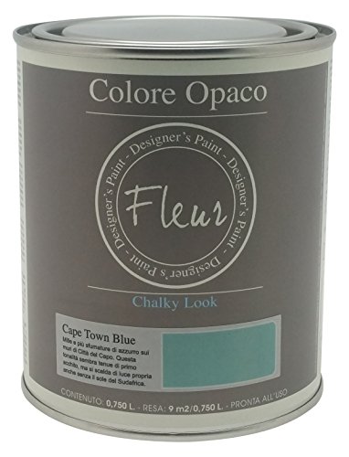Fleur Paint 13408 - Pintura mineral (base agua, 750 ml) color Cape Town blue