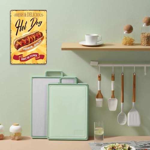 SUPERDANT Hot Dog Vintage Metallschild Fast Food Poster Küche Retro Metallschilder Vintage Metallschild Retro Metallposter Lustige Vintage Deko Für Restaurant Wohnzimmer Retro Dekor