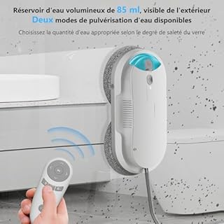 HIXZAP Robot Lavavetri,2400-3200pa Robot Lavavetri Automatico con Doppio Getto D'acqua,3 Modalità di Pulizia,Rilevamento Intelligente dei Bordi,Telecomandoe 13 Panni