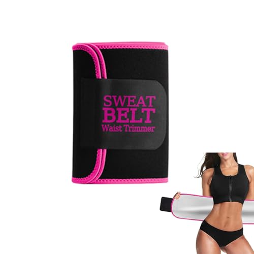 Waist Trainer for Women Lower Belly Fat, Waist Sweat Band for Women, Belly Band Sweat Belt, Stomach Wrap, Body Shaper, Great Gym Accessories for Sauna, Working Out, Fitness (Silver/Pink, Large)