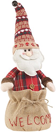 Preisvergleich Produktbild infactory Türstopper Weihnachten: Weihnachtsmann-Türstopper, Welcome-Schriftzug, Sandfüllung, 1,1 kg (Türstopper Weihnachtsmann stehend)