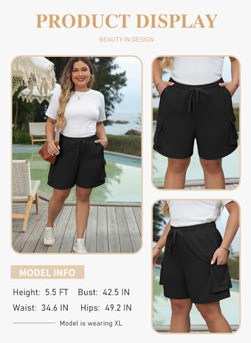 Eytino Womens Plus Size Hiking Cargo Shorts Lightweight Active Athletic Shorts Running Summer Shorts with Pockets(1X-5X)3