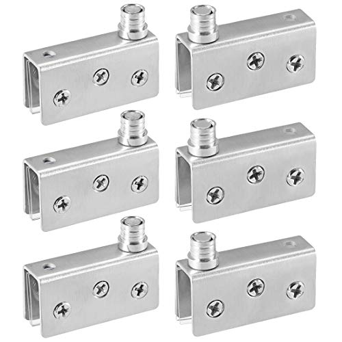 uxcell Glass Hinge Stainless Steel Glass Door Pivot Hinge Glass Clamp Silver Tone