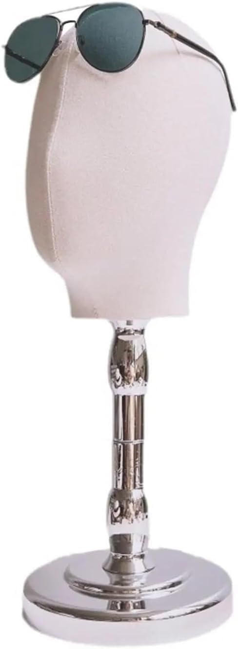 CONGRUI Mannequin Head Wig Display Hat Rack Stand Multipurpose Home Decor Manikin For Hats(Argent Base)