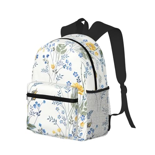 BREAUX Blue Flower Floral Pattern Roses Print Lightweight And Comfortable Duffel Bag, Casual Daypack, Multipurpose Backpack2