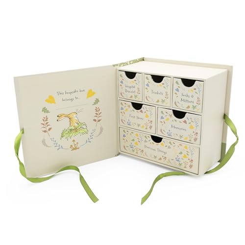 Guess How Much I Love You Baby Keepsake Box, 6 Drawer Memory Box for Newborn Mementos, Baby Gift with Ribbon Closure - Image 2