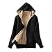 Modaworld Felpa con Cappuccio e Zip Donna in Peluche Giacca Sportiva Hoodies Manica Lunga con Tasche Eleganti Cappotto Tinta Unita Caldo Maglion Autunno e Inverno