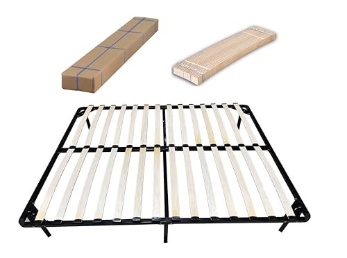 Buartttbear Sommier 140x190CM avec Pieds,Sommiers a Lattes pour Adulte avec Lattes en Bois et...