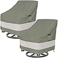 Outdoor Swivel Lounge Chair Cover 2 Pack,Waterproof 100% Outdoor Patio Chair Covers,30W x 34 D x 38.5 H inches,Outside Furniture Lounge Deep Seat Cover -Grayish Green