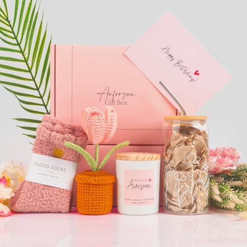 Birthday Gifts for Women, Self Care Gifts Get Well Soon Gifts, Gift Basket for Women, Teen Girls Gifts, Care Package Tulip Basket for Her, Mom, Sister, Best Friend, Wife, Girlfriend, Coworker - Image 5