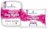Slumberdown Cosy Nights Single Duvet 10.5 Tog & 2 Pillows Set - Mid-Lightweight, Breathable & UK Made Quilt, Ideal for All Seasons, Non-Allergenic & Washable - Complete Bed Set for Cosy Sleep