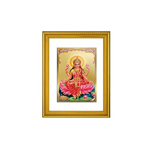 Image of Diviniti Lakshmi Gold Plated Wall Photo Frame, Table Decor| DG Frame 056 Size 3 and 24K Gold Plated Foil| Religious Photo Frame Idol For Pooja, Gifts Items (32.5 CM X 25.5 CM)